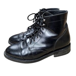 Thursday Size 9 Wide Captain Black Leather Men's Boots